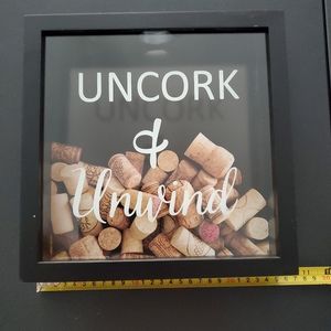 Wine cork shadow box 10x10x2 removable back